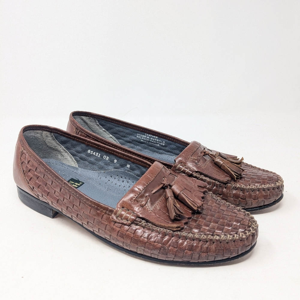 NUNN BUSH Comfort Brown Leather New York Loafers Men's Size 9 M Slip On Dress